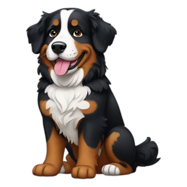 Bernese mountain dog playing piano sticker