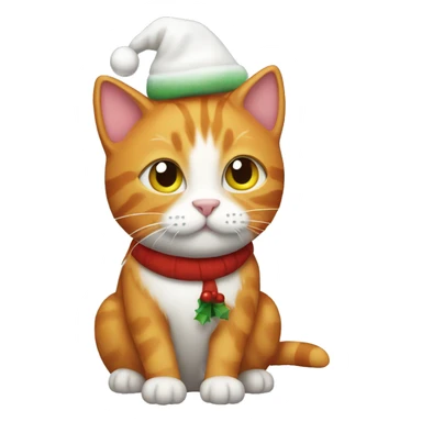 Ginger cat wearing Christmas cat  sticker
