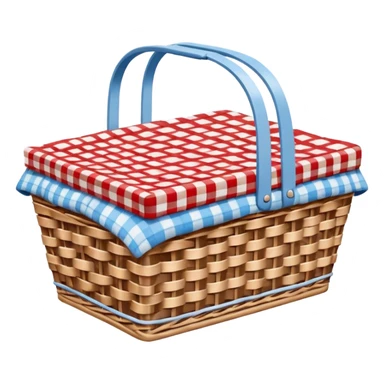 Picnic basket on blue blanket  sticker