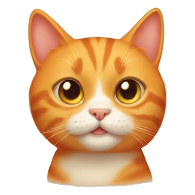 orange cat with silly face and a little bow in its ear sticker