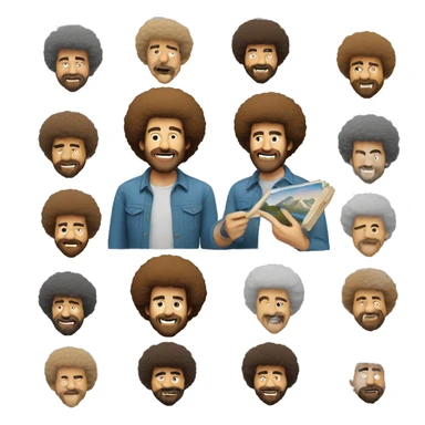 Bob Ross painting sticker