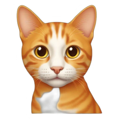Orange tabby cat with orange around nose and mouth sticker