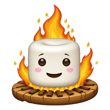 marshmallow on fire sticker