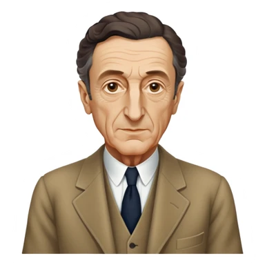 Maurice Merleau-Ponty, French philosopher, classic attire, academic look, no glasses sticker