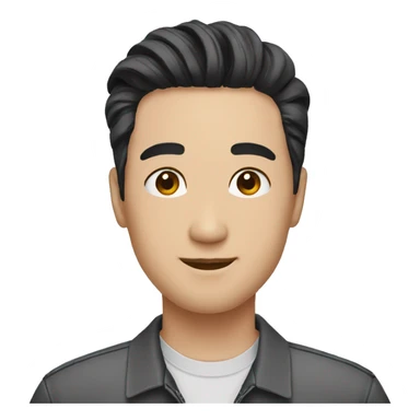 korean male mid 30s pomade black hair sticker