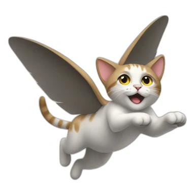 A flying cat sticker