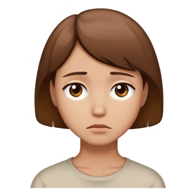 sad person with brown short hair sticker