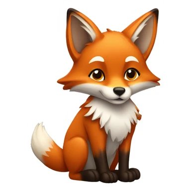 fox with a heart in its paws sticker