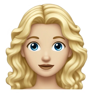 Wavy Blonde hair white girl with blue eyes and brown eyebrows  sticker
