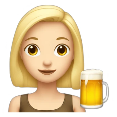 Blond girl with beer sticker