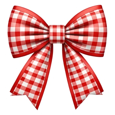 red gingham plaid bow sticker