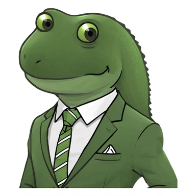 Lizard in suit sticker