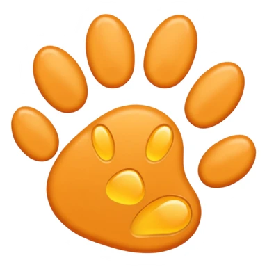 a very light pale pastel yellow-orange pawprint sticker