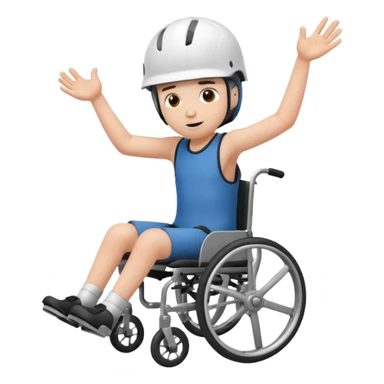 a disabled kid falling off of his wheelchair sticker