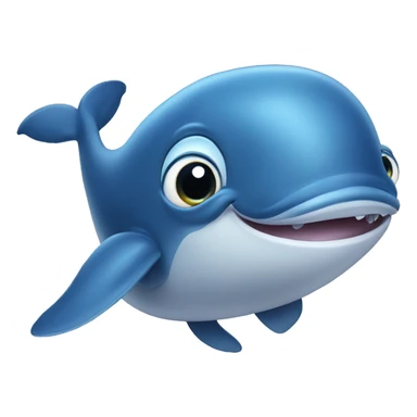 Cute blue whale with big eyes  sticker