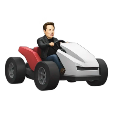 elon musk driving rollers sticker