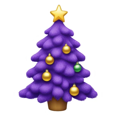 Purple Christmas tree with cat ornaments  sticker