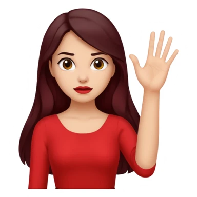 I want the woman to look like she is rejecting something. She is holding her hand up like "nope" and looking unimpressed and sassy sticker