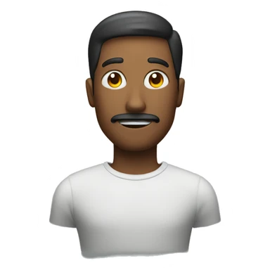 a man with a question mark sticker