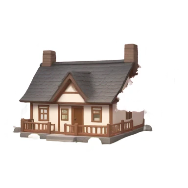 Cottage with cherry blossoms  sticker