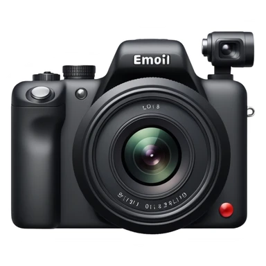 Ultra minimal camera, extremely simplified DSLR, just basic rectangular shape with tiny lens, absolute minimal detail sticker