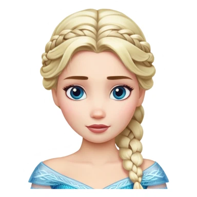 Elsa ice queen with blonde braid sticker