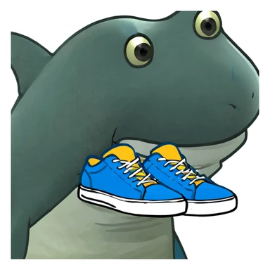 Shark with blue shoes sticker