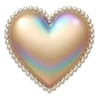 beige heart surrounded by pearls sticker