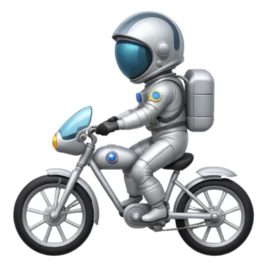 closed helmet astronaut riding bike sticker