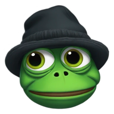 sad pepe the frog in black winter hat sticker