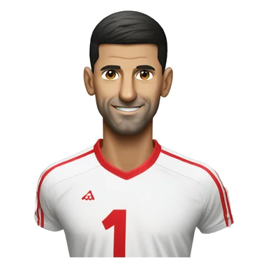 Djokovic with a red star belgrade jersey sticker