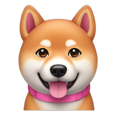 Pink shiba inu sticker