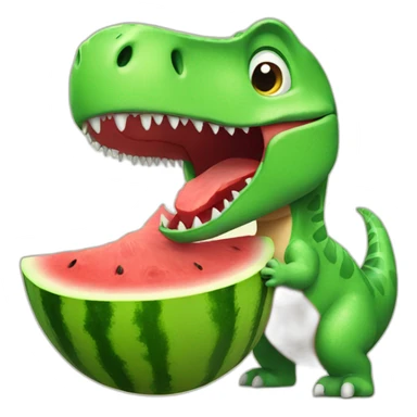 dinosaur eating watermelon sticker