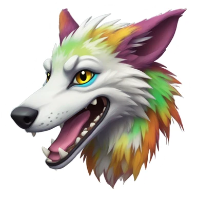 colorful Feral Sergal Fursona sticker