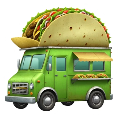 Green tacos truck. sticker