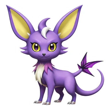 Shiny Cute Noibat-Noivern-Espeon-Silvally-Fakémon-hybrid-creature (full body)  sticker