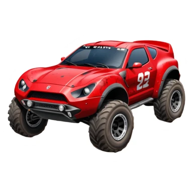 Satan’s Dirty and dented Local Motors Rally Fighter off road race car flying turning a tight corner (silver wheels) sticker