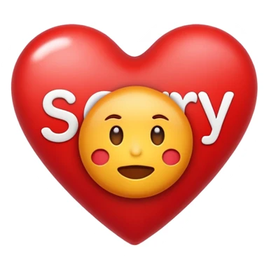 I had a fight with my girlfriend yesterday.I going to post a notes asking sorry.i need a "SORRY” text inside a heart customized emoji sticker