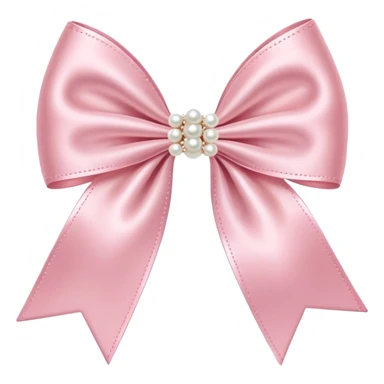 Pastel pink bow with pearls sticker