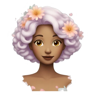Gorgeous pastel lady with flowers and butterflies sticker