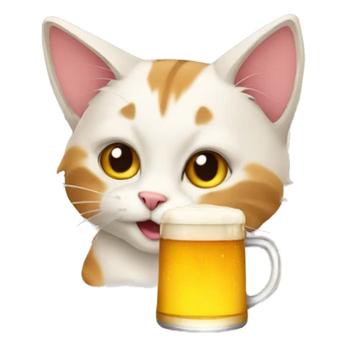Cat with beer sticker