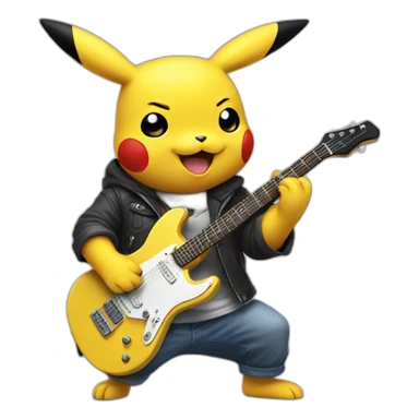 Pikachu playing electric guitar sticker
