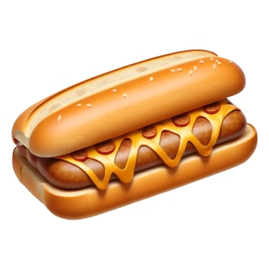 Sausage Sizzle Cinematic Realistic Sausage Sizzle Dish Emoji, depicted as a sizzling sausage tucked into a triangular slice of bread, rendered with rich textures and dynamic, warm lighting. sticker