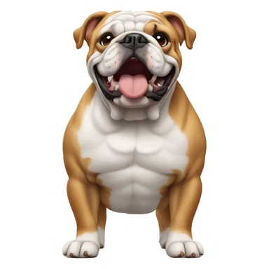 english bulldog standing with two legs up sticker