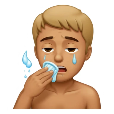 Guy vomiting and crying  sticker