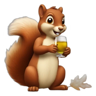Drunk squirrel wine sticker