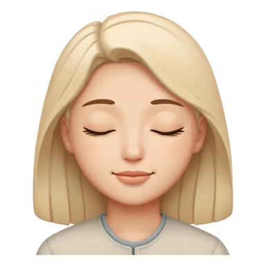 peaceful face with closed eyes and a gentle smile sticker