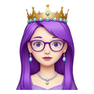 princesse with glasses and purple hair sticker