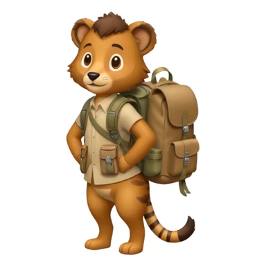  Safari Animal with Backpack  sticker