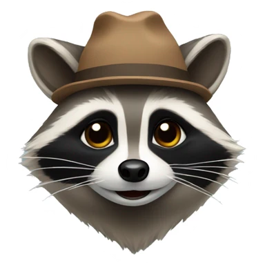 Raccoon with little hat sticker